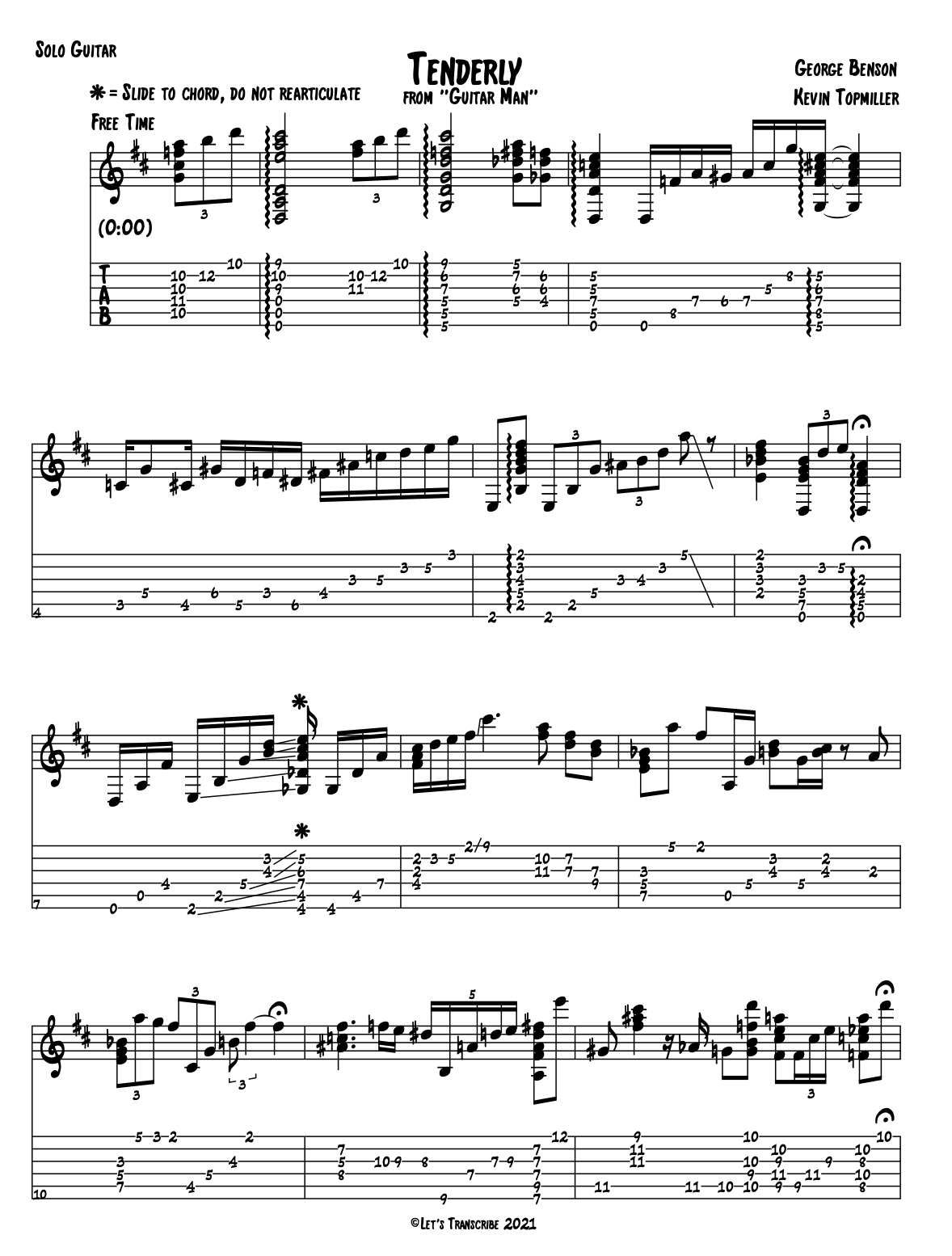 "Tenderly" - George Benson (Jazz Guitar Transcription)