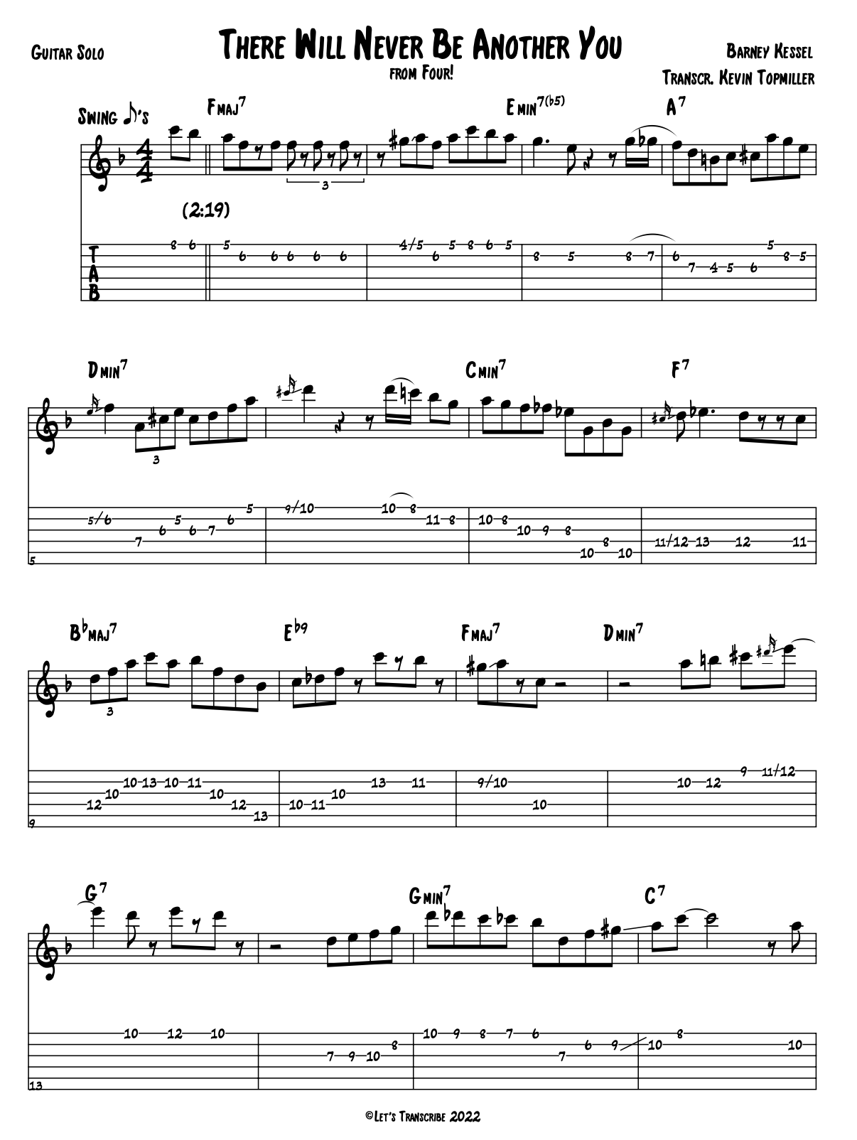 "There Will Never Be Another You" - Joe Pass (Jazz Guitar Transcription)