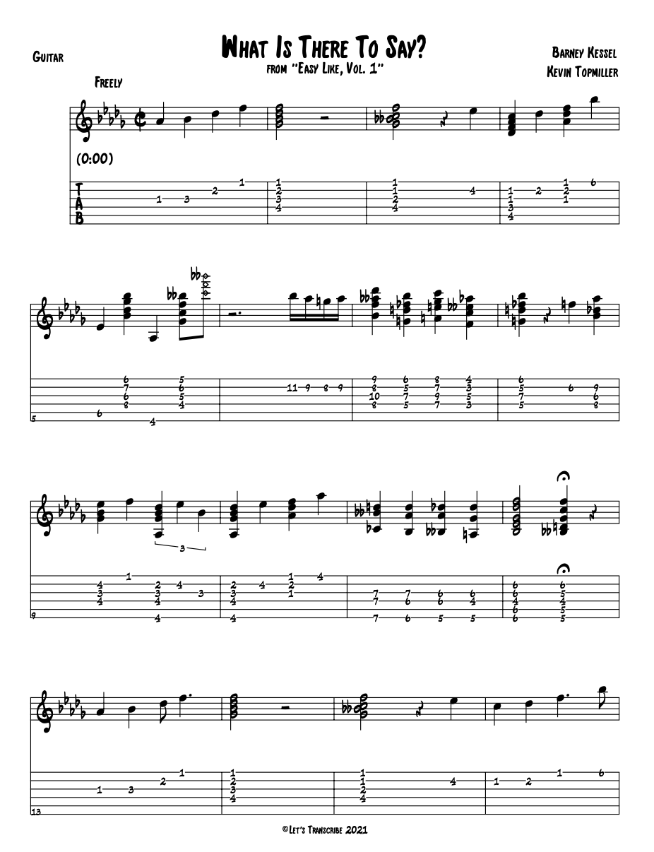 "What Is There to Say?" - Barney Kessel (Jazz Guitar Transcription)