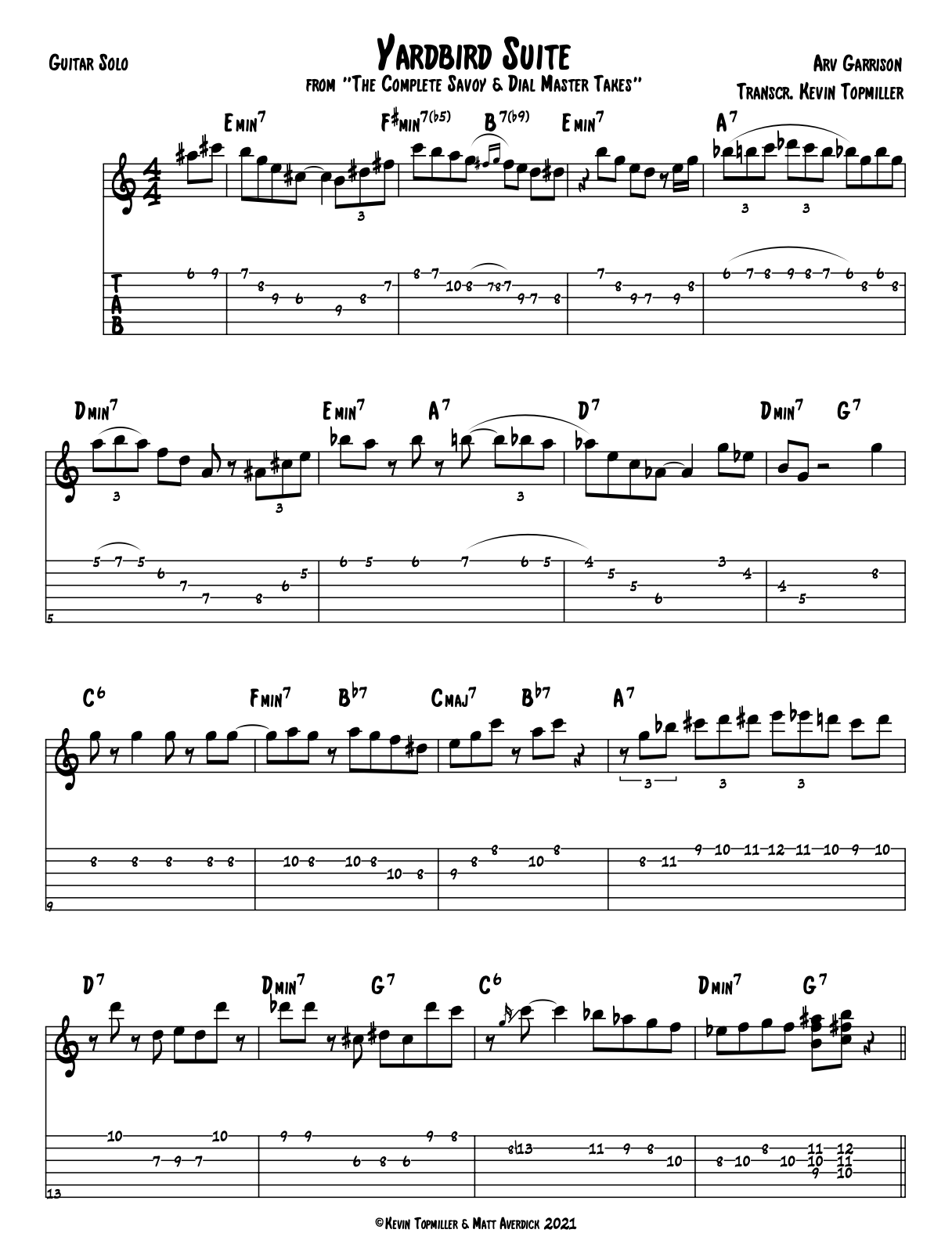 "Yardbird Suite" - Joe Pass (Jazz Guitar Transcription)