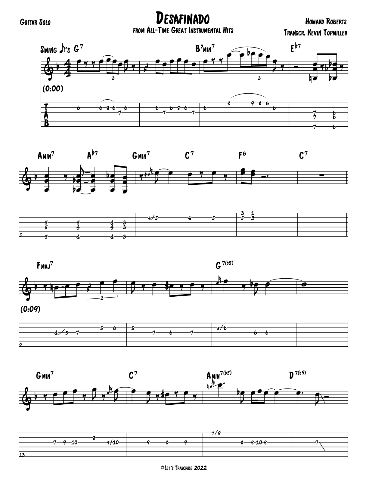 "Desafinado" - Howard Roberts (Jazz Guitar Transcription) Let's Transcribe 4.4K subscribers Subscribed 84