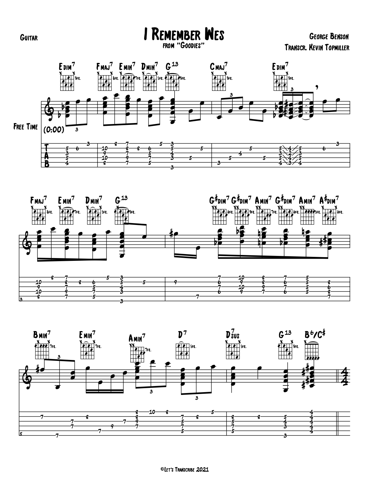 "I Remember Wes" - George Benson (Jazz Guitar Transcription)