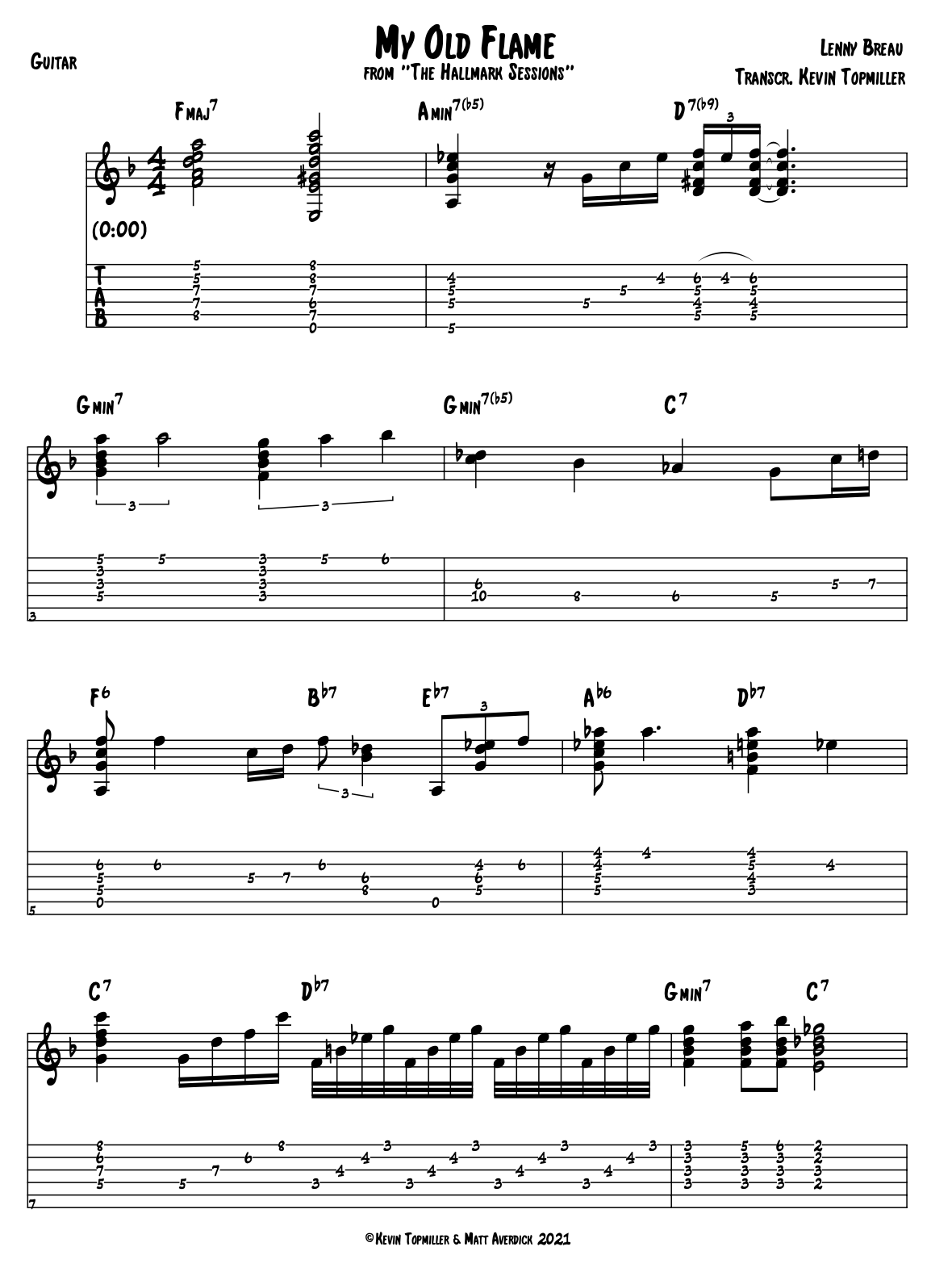 "My Old Flame" - Lenny Breau (Jazz Guitar Transcription)