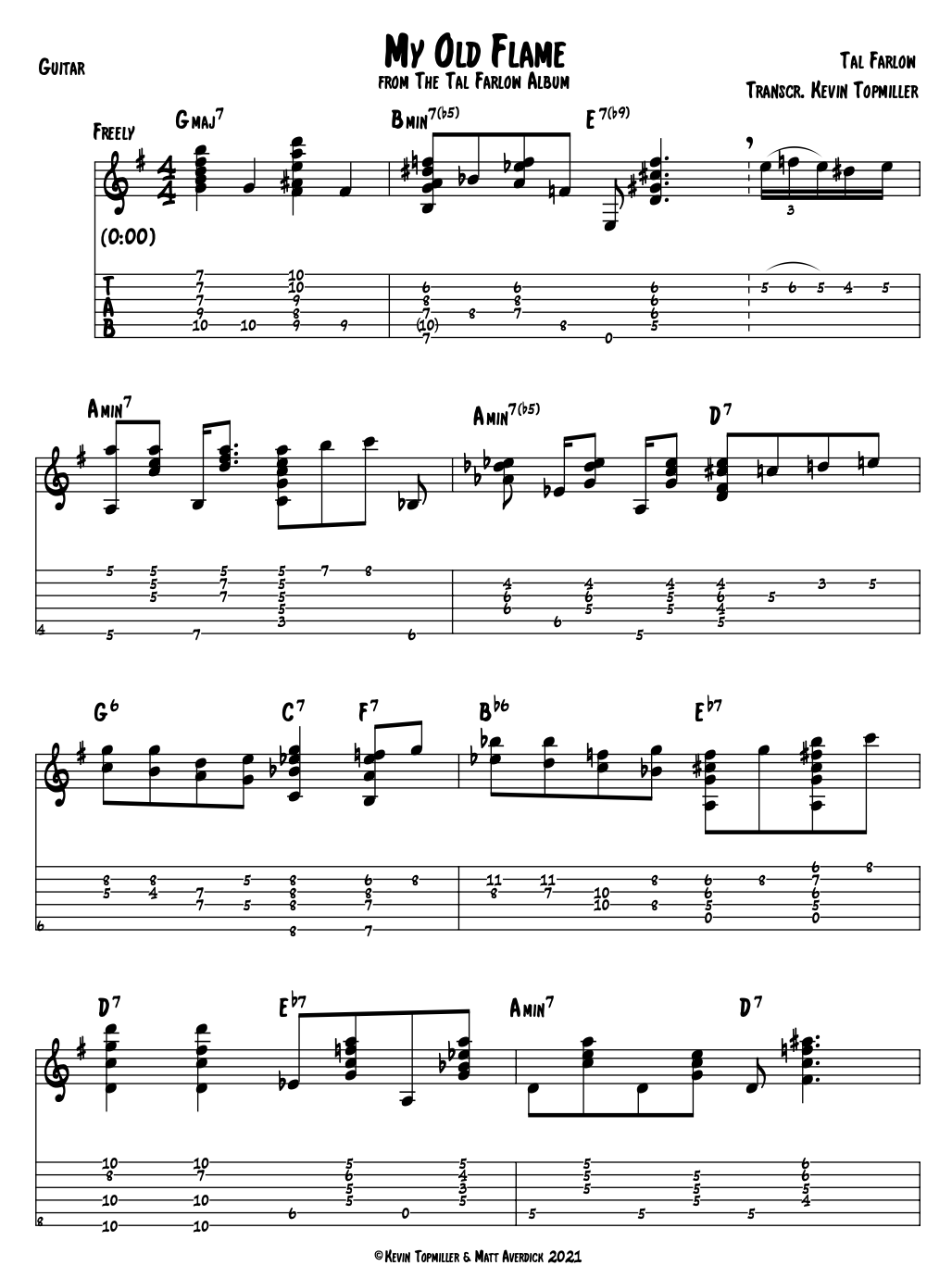 "My Old Flame" - Tal Farlow (Jazz Guitar Transcription)