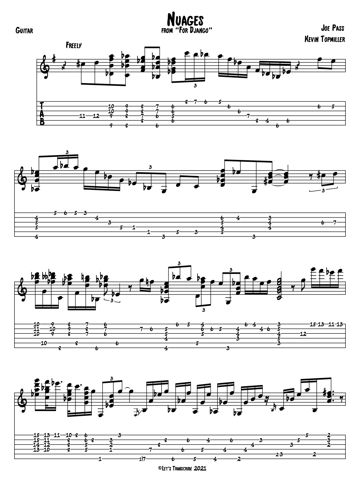 "Nauges" - Joe Pass (Jazz Guitar Transcription)
