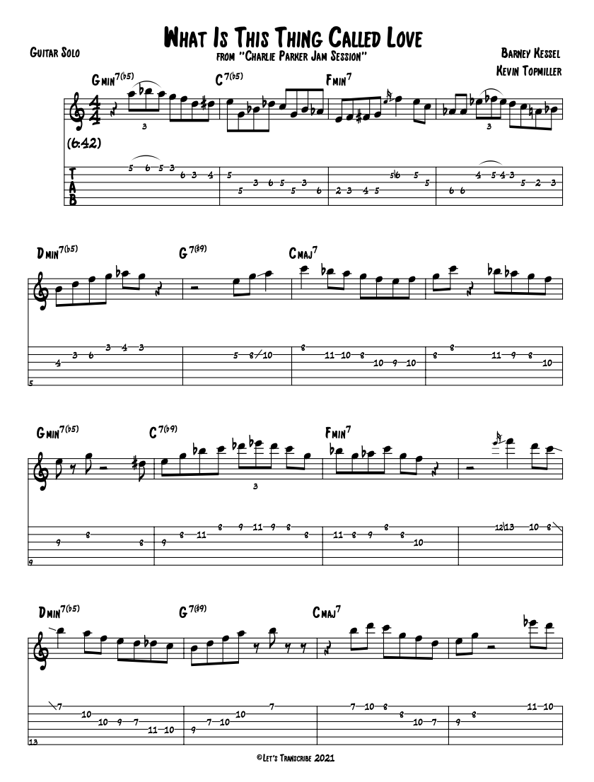 "What Is This Thing Called Love?" - Barney Kessel (Jazz Guitar Transcription)