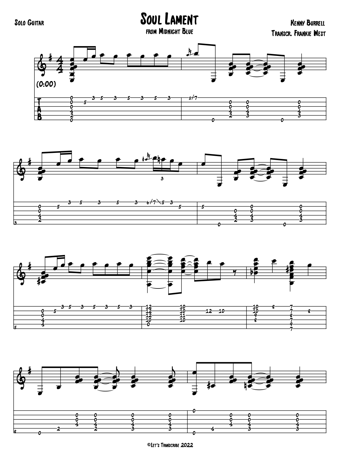 "Spring Is Here" - Barney Kessel (Jazz Guitar Transcription)