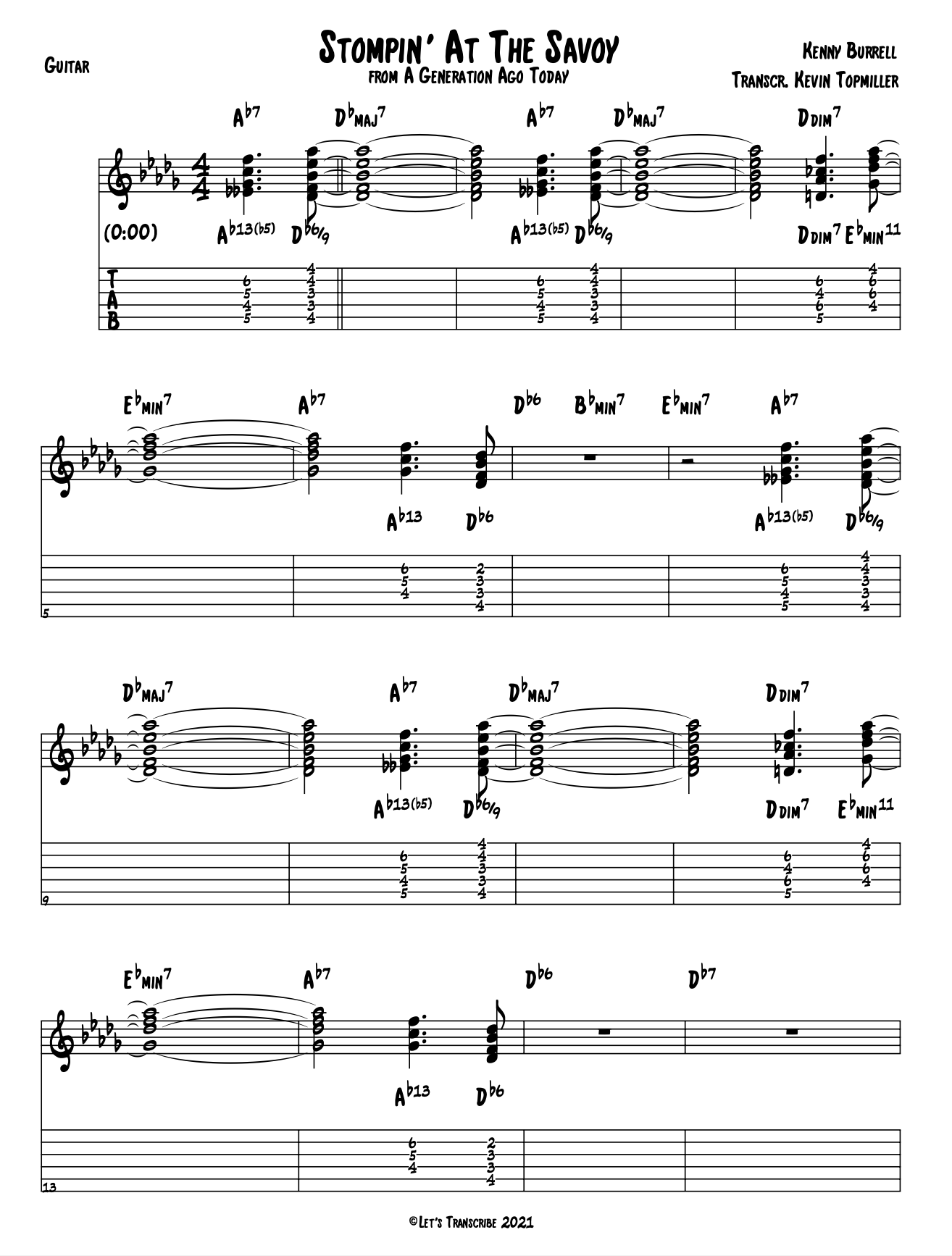 "Stupendous" - Barney Kessel (Jazz Guitar Transcription)